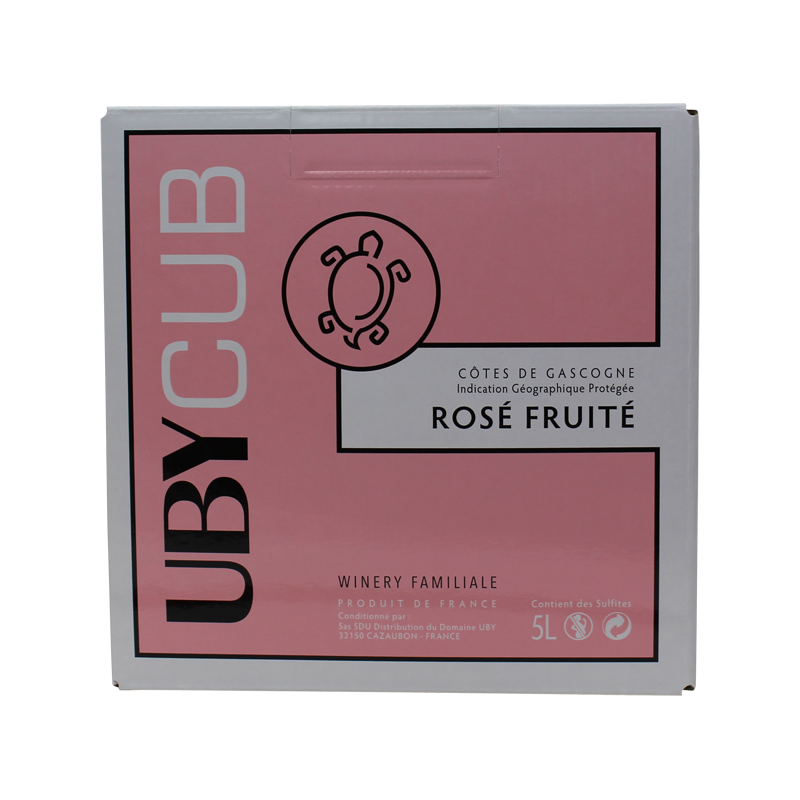 Photographie d'une bouteille de vin rosé UBY CUB ROSE COTES DE GASCOGNE IGP ROSE