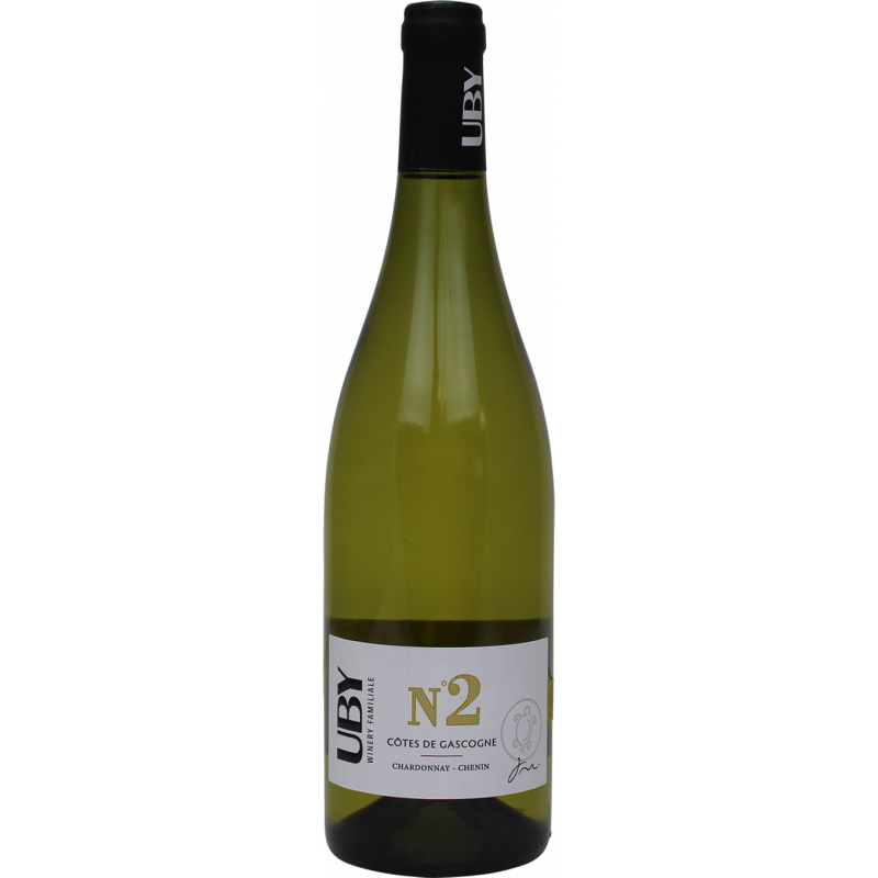 Photographie d'une bouteille de vin blanc UBY N°2 CHARDONNAY CHENIN