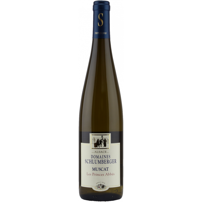 Photographie d'une bouteille de vin blanc Schlumberger les Princes Abbés AOC Blanc