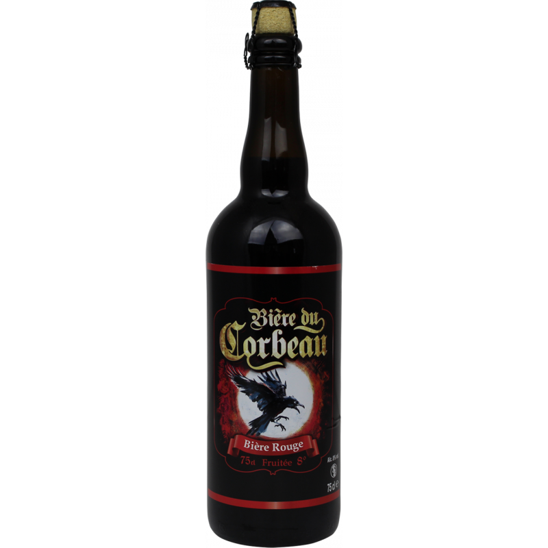 Photographie d'une bouteille de bière Bière du Corbeau Rouge 75cl