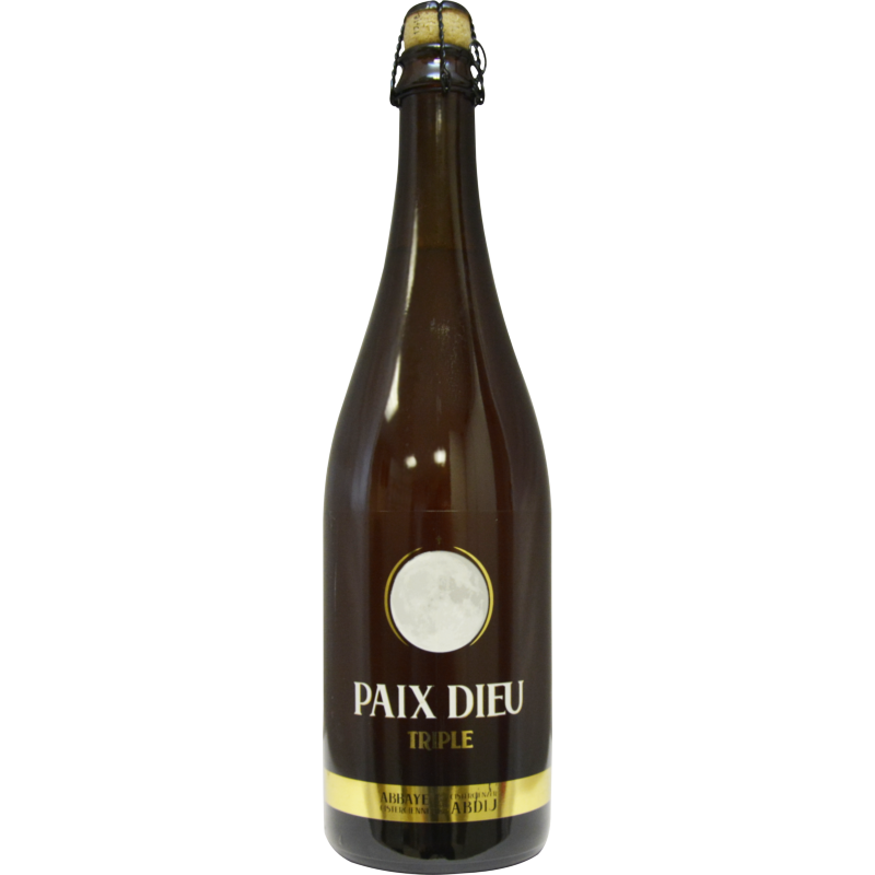 Photographie d'une bouteille de bière Paix Dieu Triple 75cl