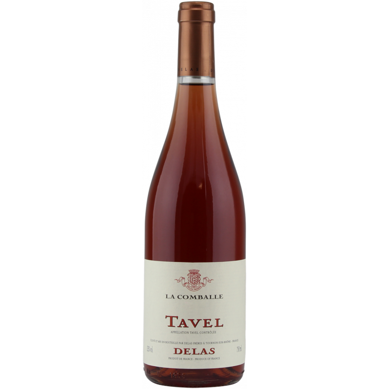 Photographie d'une bouteille de vin rosé La Comballe Delas AOC Tavel 75 cl