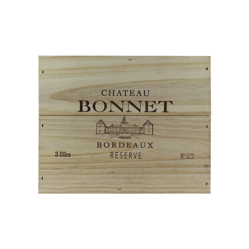 Photographie d'une bouteille de vin rouge COFFRET CHATEAU BONNET RESERVE