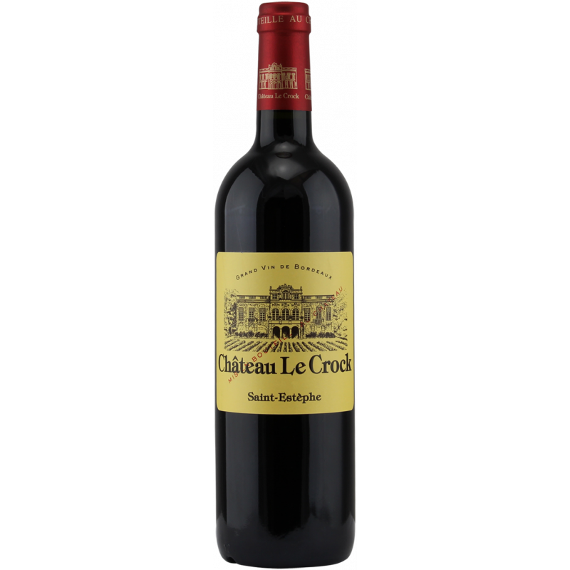 Photographie d'une bouteille de vin rouge chateau le crock saint estephe aoc rouge 2019 75 cl cb
