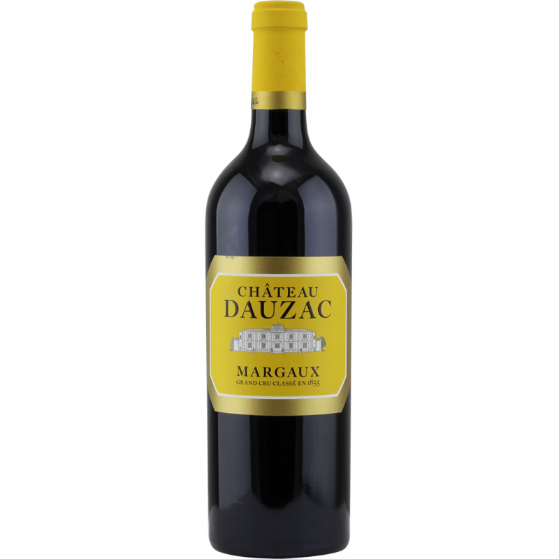 Photographie d'une bouteille de vin rouge chateau dauzac margaux aoc rouge 2019 75 cl