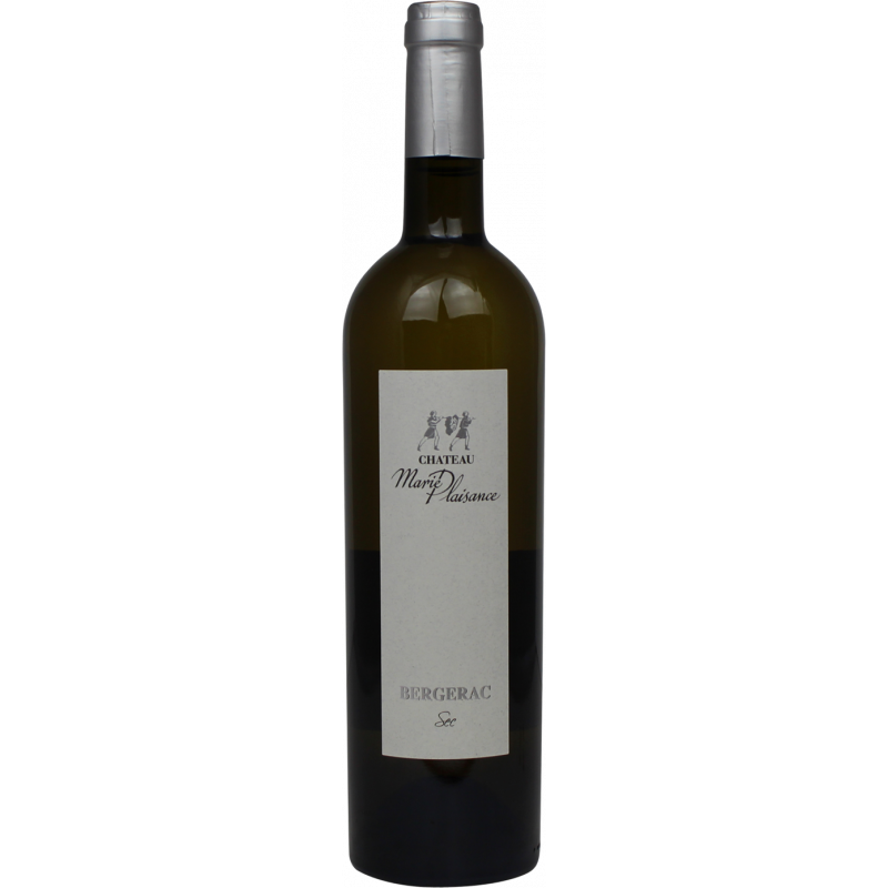 Photographie d'une bouteille de vin blanc chateau marie plaisance prestige sec bio aoc blanc 2018 75cl