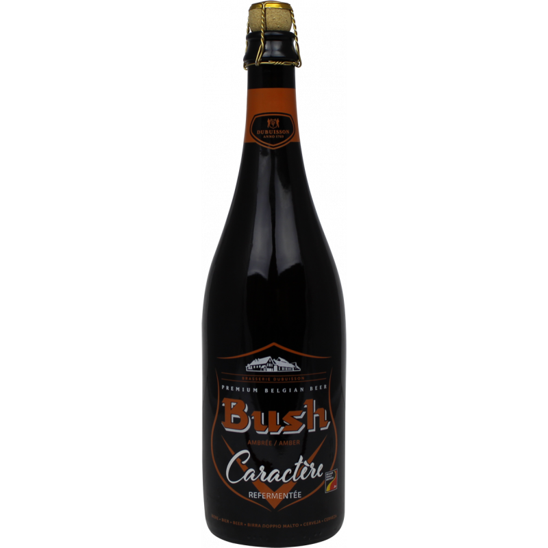 Photographie d'une bouteille de bière Bush Ambrée Caractère 75cl