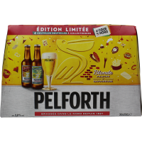 Photographie d'une bouteille de bière Pelforth Blonde 20x25cl