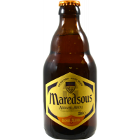 Photographie d'une bouteille de bière Maredsous Blonde 33cl