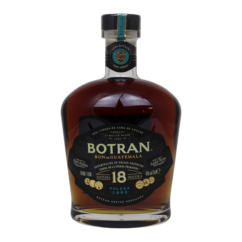 Photographie d'une bouteille de Rhum Botran 18 ans