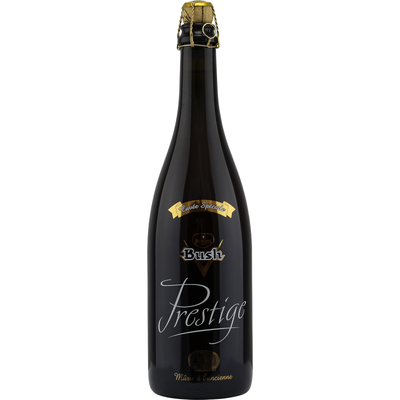 Photographie d'une bouteille de bière Bush Prestige 75 cl
