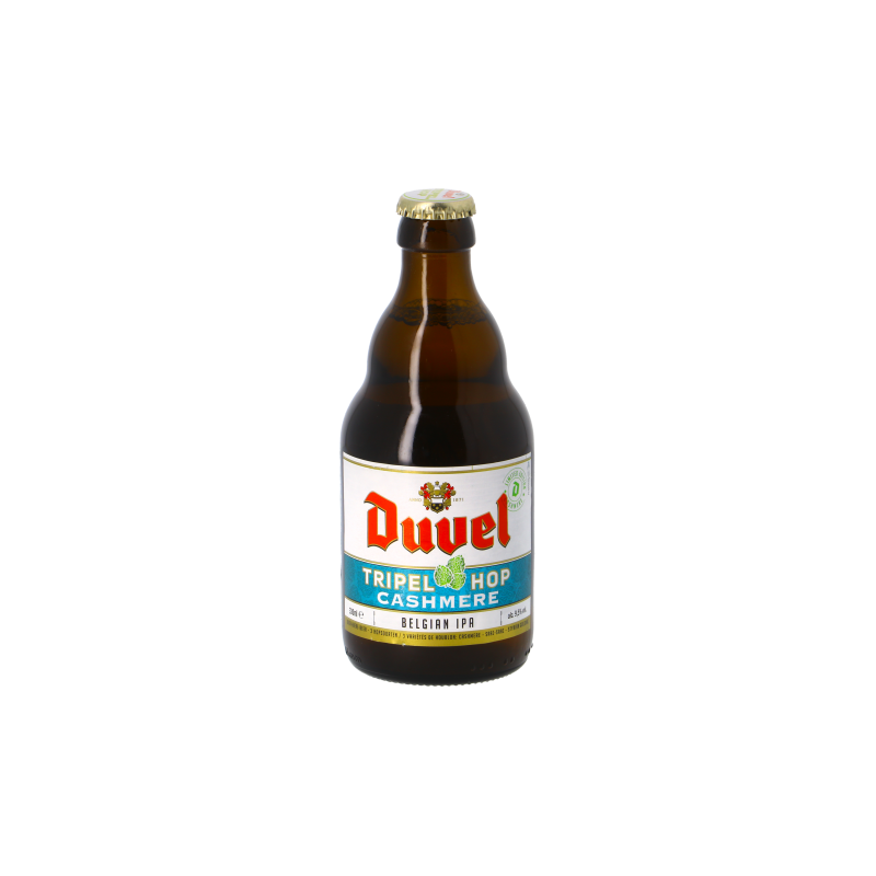 Photographie d'une bouteille de bière Duvel Tripel HOP Cashmere 33cl