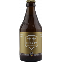 Photographie d'une bouteille de bière chimay doree