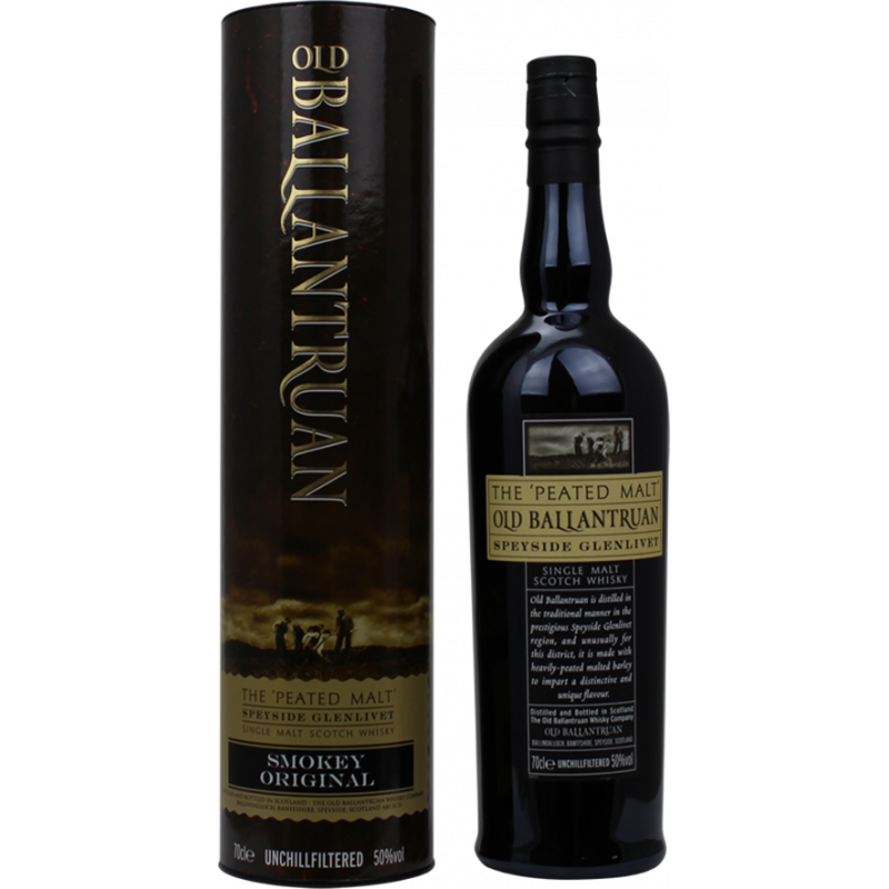 Photographie d'une bouteille de Whisky Old Ballantruan Smokey Original