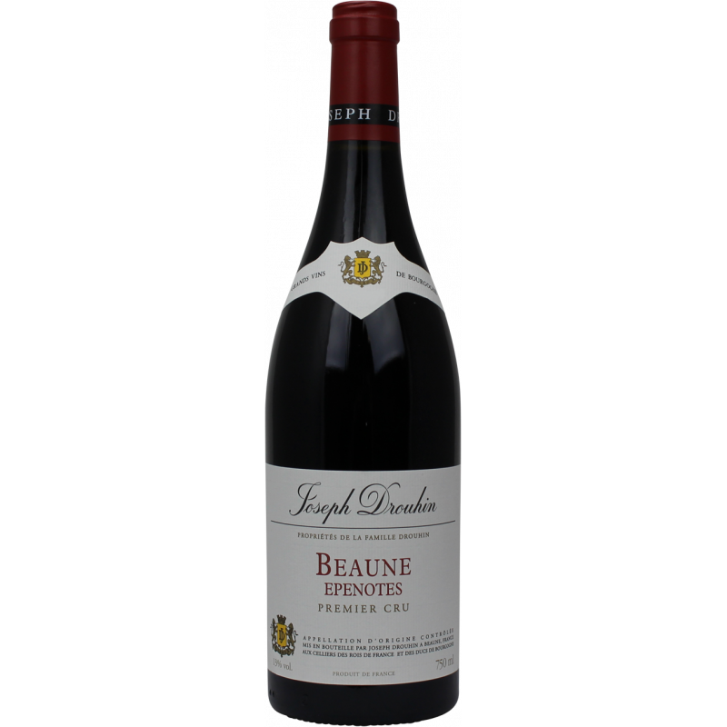 Photographie d'une bouteille de vin rouge Beaune Epenotes 1er Cru Drouhin AOC