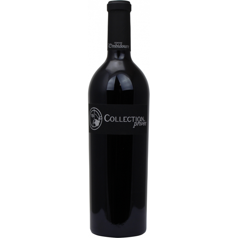 Photographie d'une bouteille de vin rouge collection privee domaine d'embidoure igp rouge 2015 75 cl