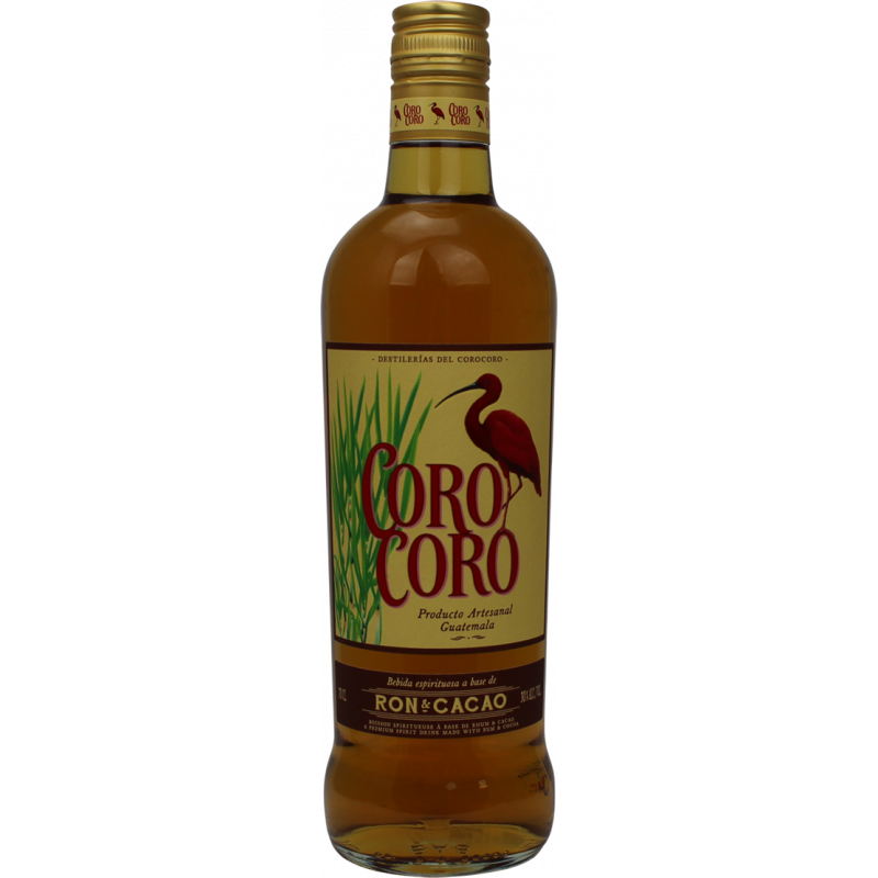 Photographie d'une bouteille de Rhum Coro Coro du Guatemala