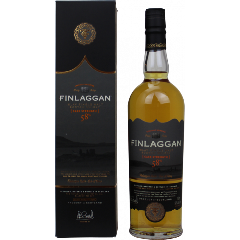 Photographie d'une bouteille de Whisky Finlaggan Cask Strength
