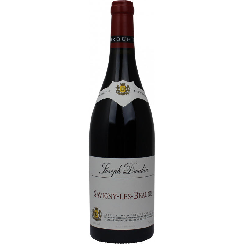 Photographie d'une bouteille de vin rouge savigny les beaune joseph drouhin aoc rouge 2017 75 cl