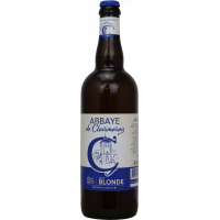 Photographie d'une bouteille de bière Abbaye de Clairmarais Blonde 75cl