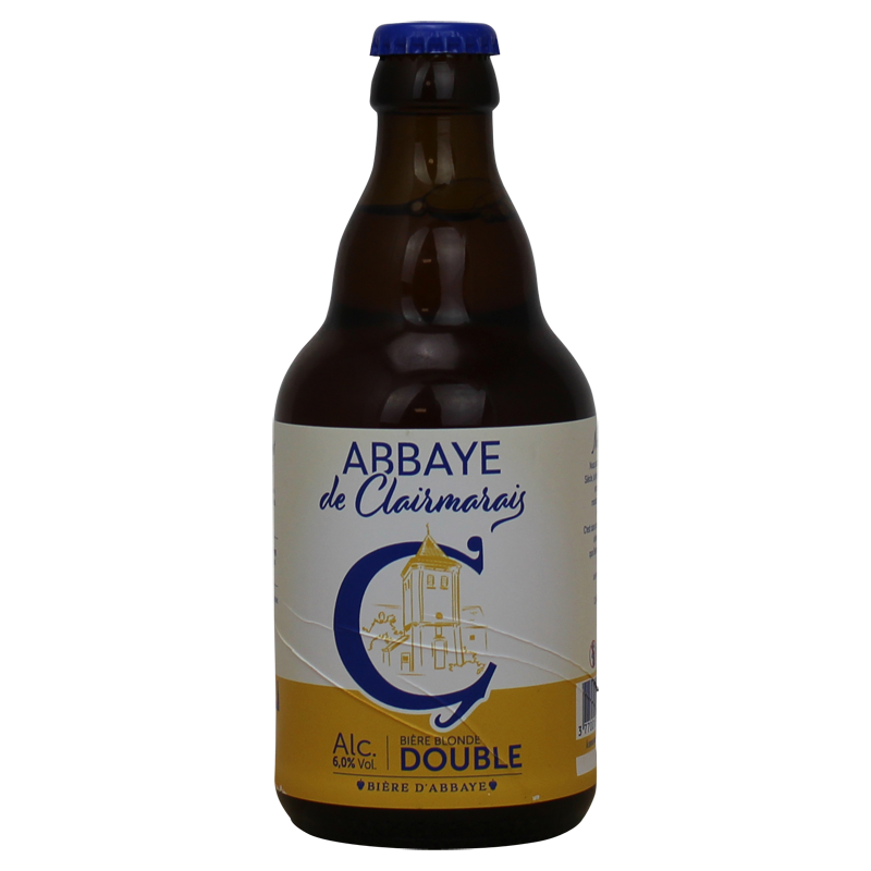 Photographie d'une bouteille de bière Abbaye de Clairmarais Double 33cl