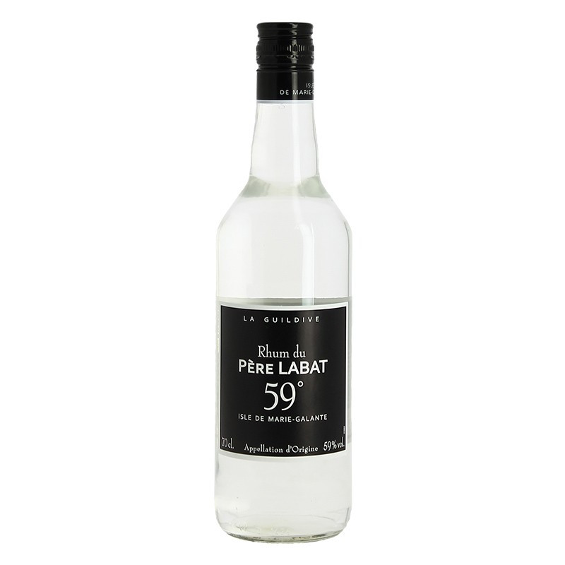 Photographie d'une bouteille de Rhum Blanc Père Labat