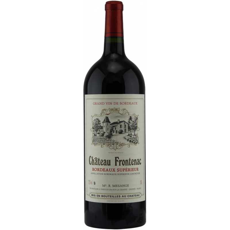 Photographie d'une bouteille de vin rouge CHATEAU FRONTENAC
