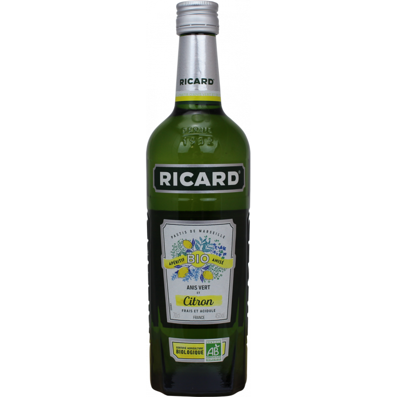 Photographie d'une bouteille de Ricard Bio Citron