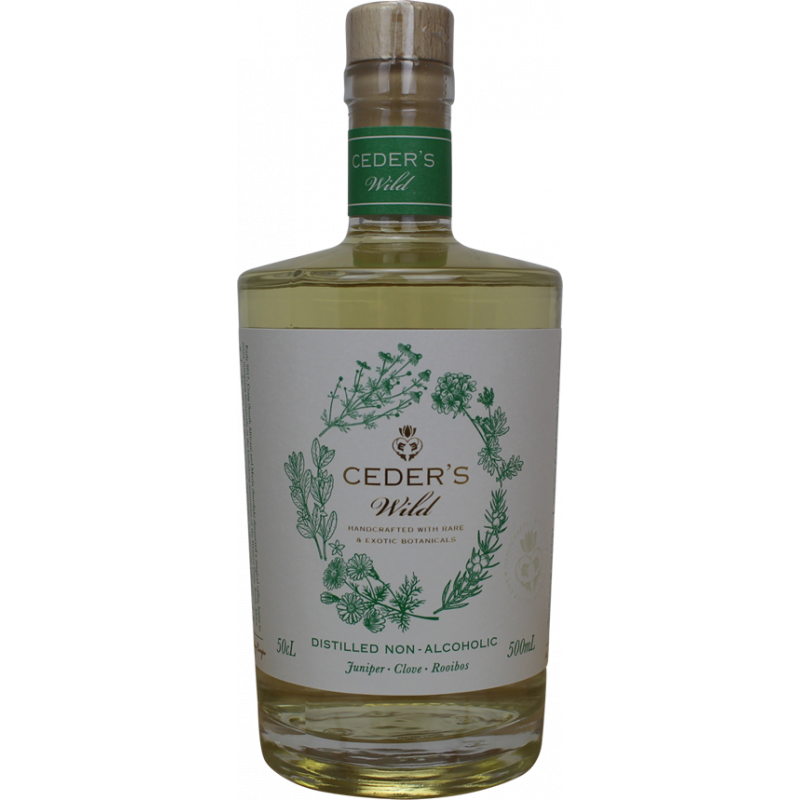 Photographie d'une bouteille de Gin Ceder's Wild Distille sans alcool 50