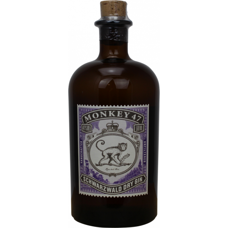 Photographie d'une bouteille de Gin Monkey 47 Schwarzwald Dry Gin