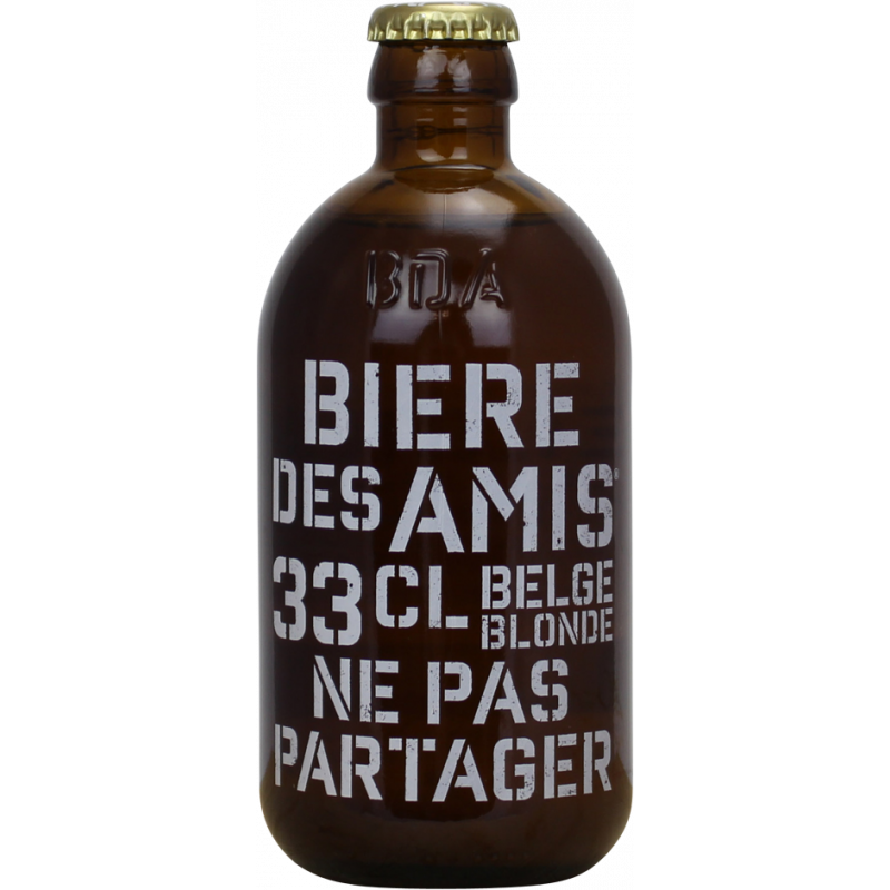 Photographie d'une bouteille de bière Bière des Amis Blonde 33cl