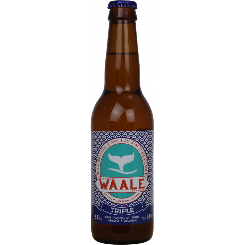 Photographie d'une bouteille de bière Waale Triple 33cl