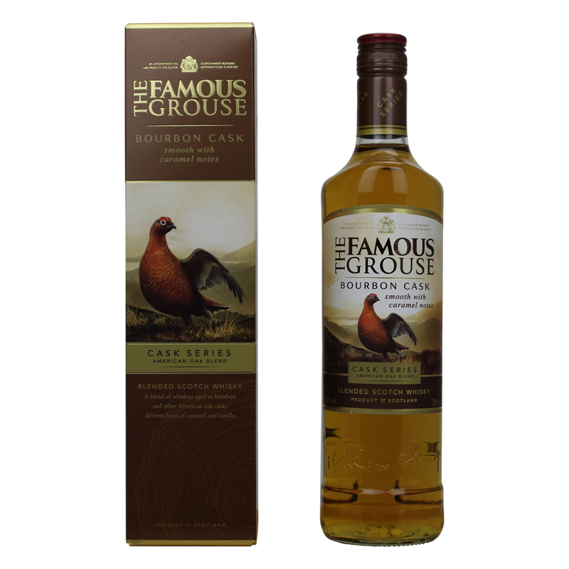 Photographie d'une bouteille de Whisky The Famous Grouse Bourbon Cask