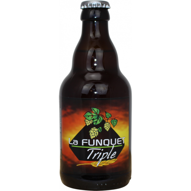Photographie d'une bouteille de bière La Funquet Triple 33 cl