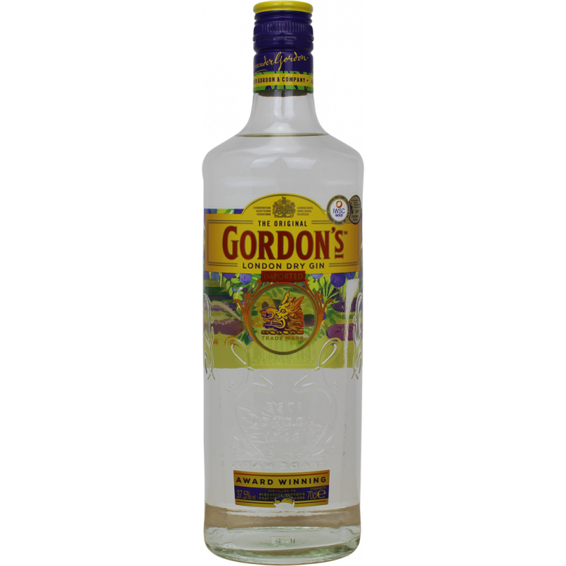 Photographie d'une bouteille de Gin Gordons London Dry