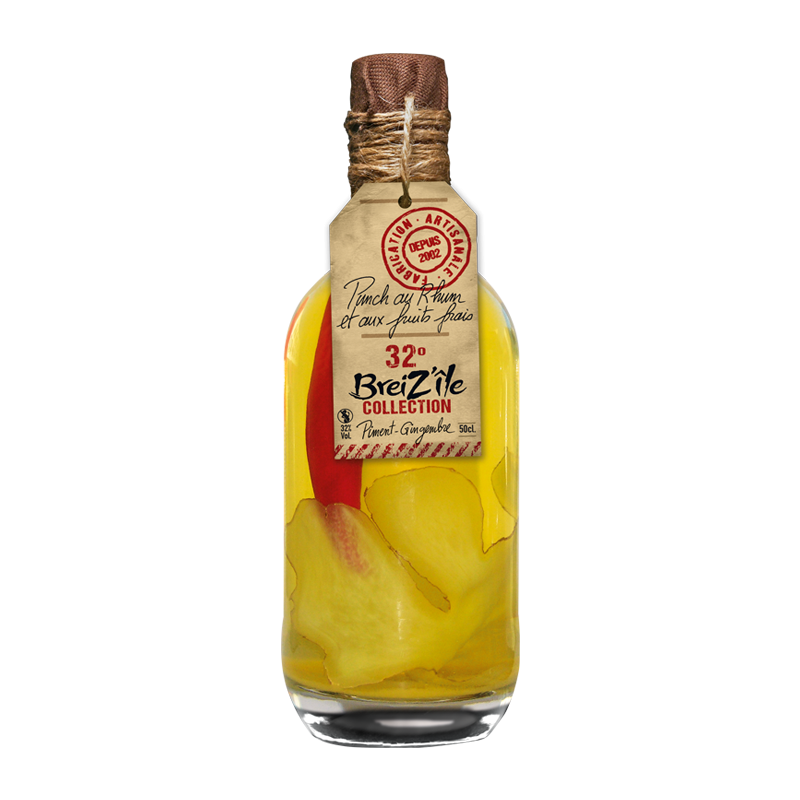 Photographie d'une bouteille de Punch au Rhum Piment Gingembre