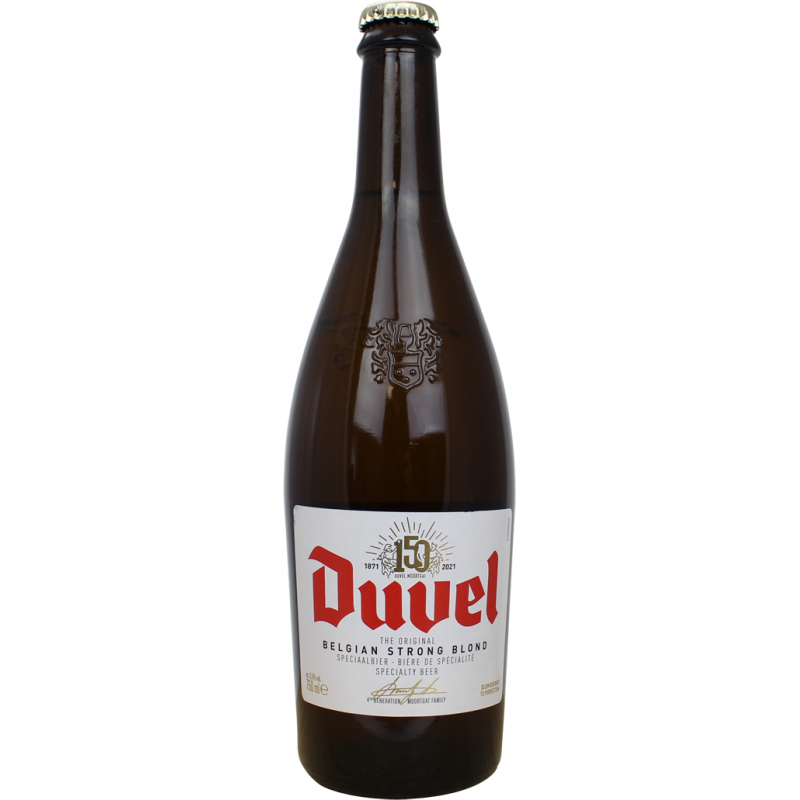 Photographie d'une bouteille de bière Duvel 75cl