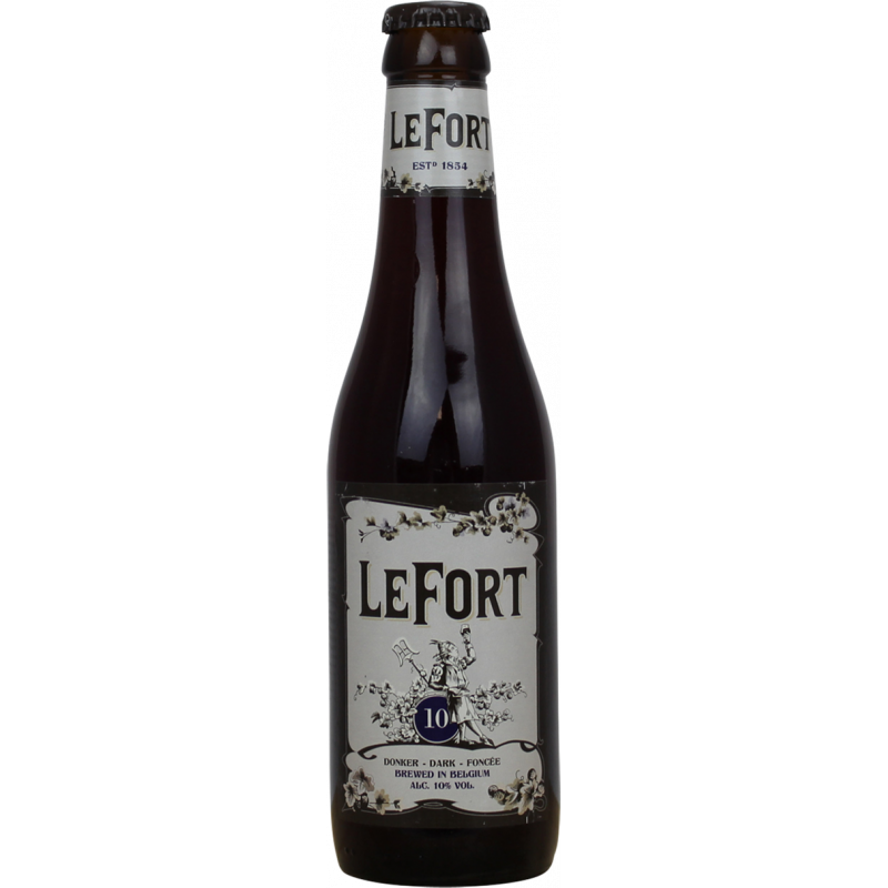 Photographie d'une bouteille de bière Lefort Brune 33cl