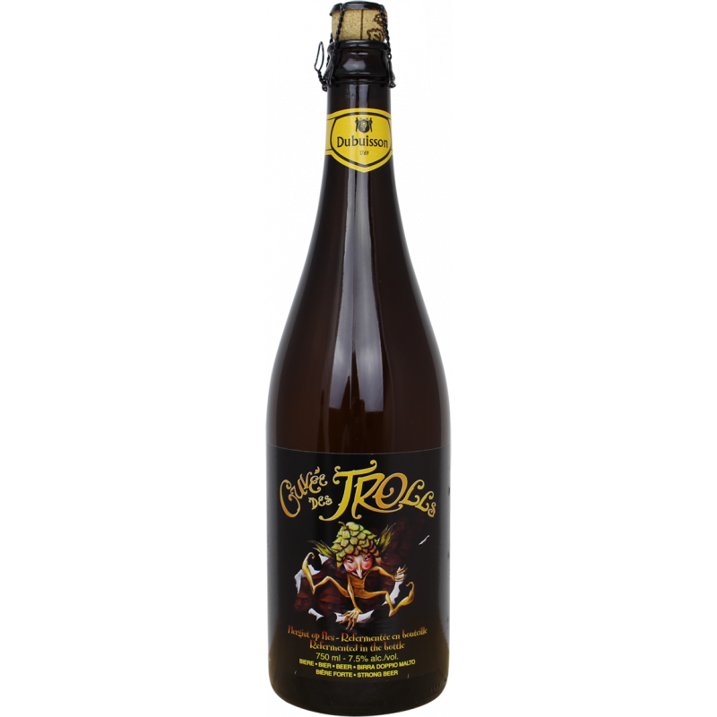 Photographie d'une bouteille de bière Cuvée des Trolls Triple 75cl