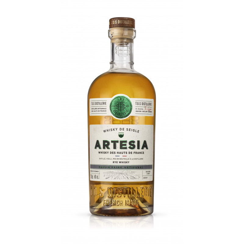 Photographie d'une bouteille de Whisky Artesia Rye