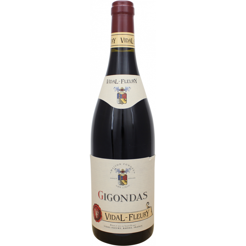 Photographie d'une bouteille de vin rouge GIGONDAS VIDAL FLEURY