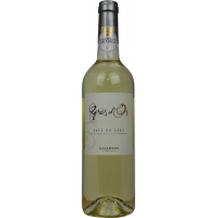 Photographie d'une bouteille de vin blanc Grès d'Or Gallician IGP Blanc 75 cl