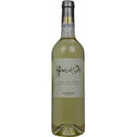 Photographie d'une bouteille de vin blanc gres d'or gallician