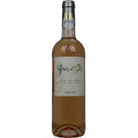 Photographie d'une bouteille de vin rosé gres d'or gallician