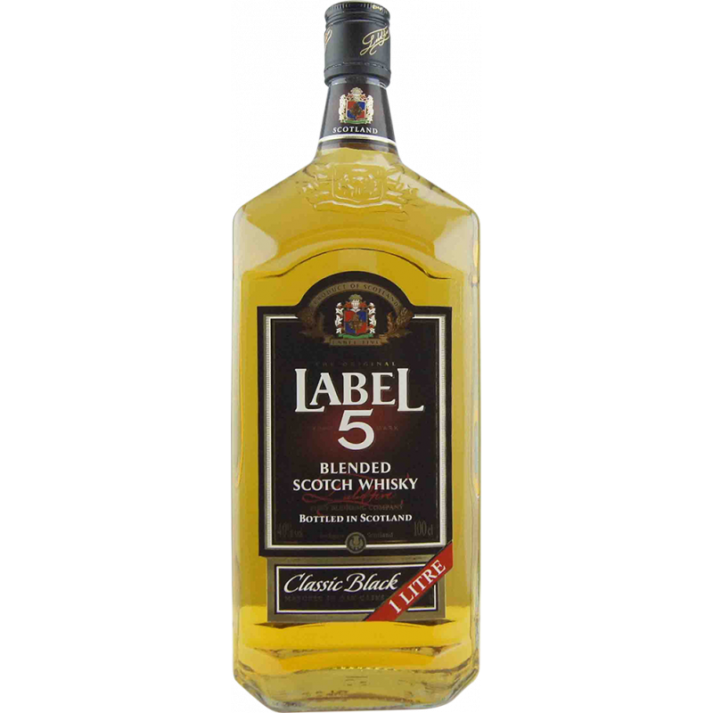 Photographie d'une bouteille de Whisky Label 5