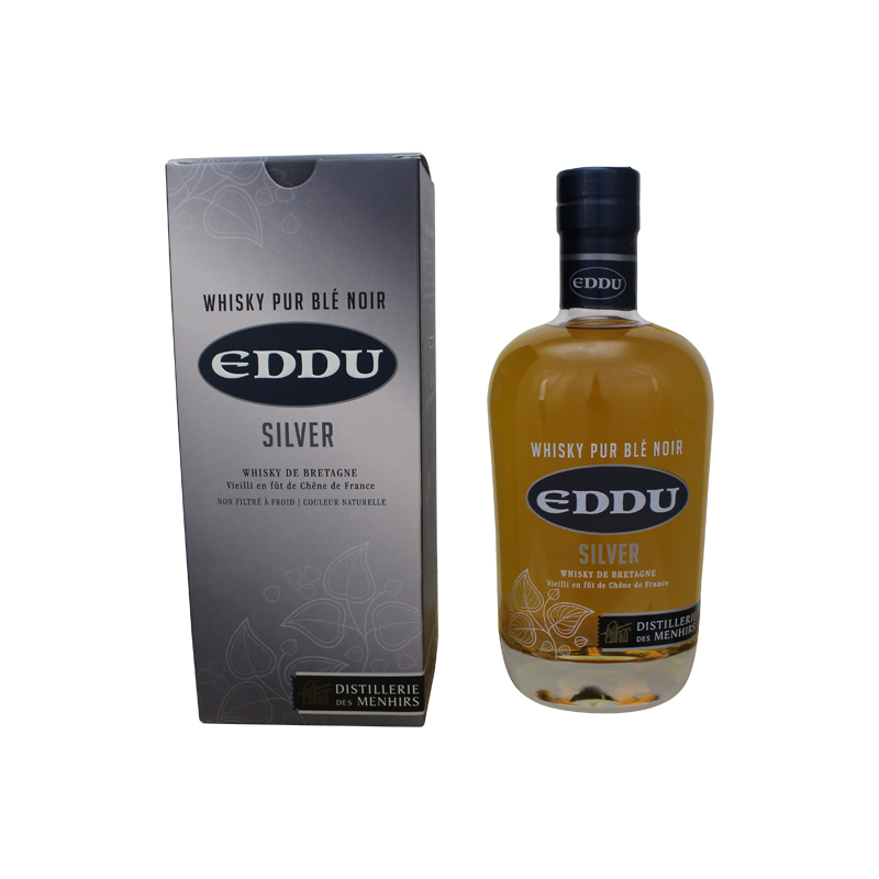 Photographie d'une bouteille de Whisky Eddu Silver Pur Blé Noir