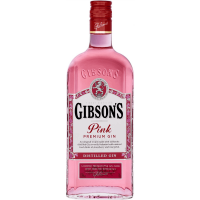 Photographie d'une bouteille de Gin Gibson's Pink