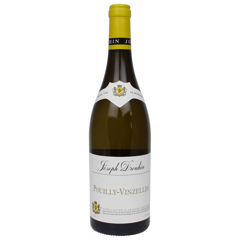 Photographie d'une bouteille de vin blanc pouilly vinzelles drouhin aoc blanc 2018 75 cl