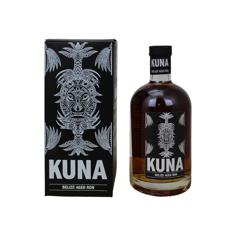 Photographie d'une bouteille de Rhum Kuna Belize Aged Ron
