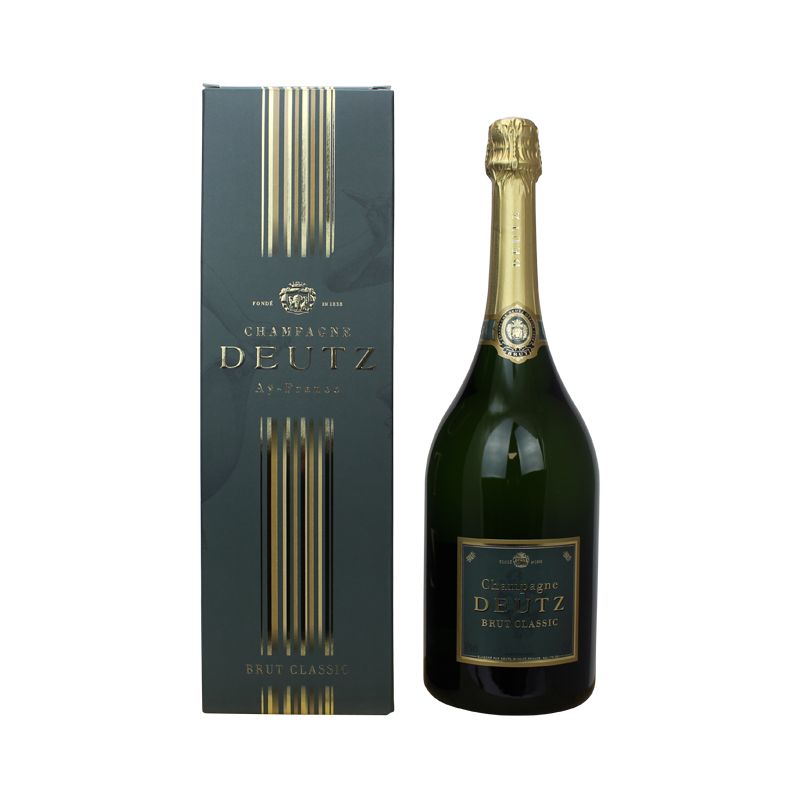 Photographie d'une bouteille de magnum champagne deutz en etui 1.5 l